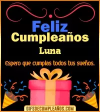 GIF Mensaje de cumpleaños Luna